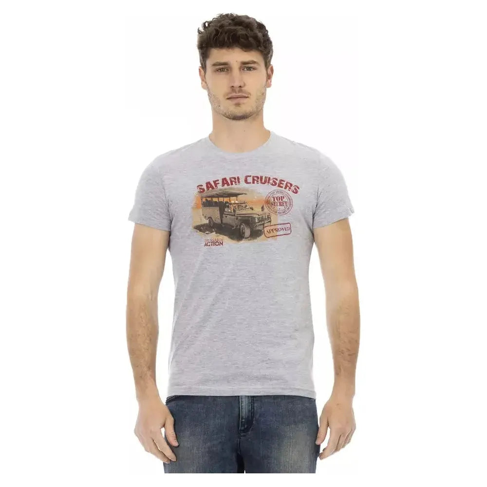 Trussardi Action Gray Cotton Men T-Shirt