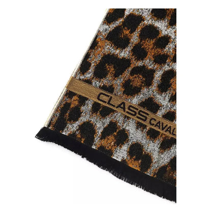 Cavalli Class Brown Wool Men Scarf Scarves