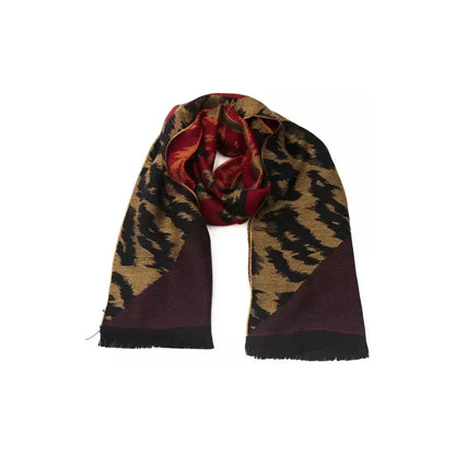 Cavalli Class Brown Wool Men Scarf Scarves