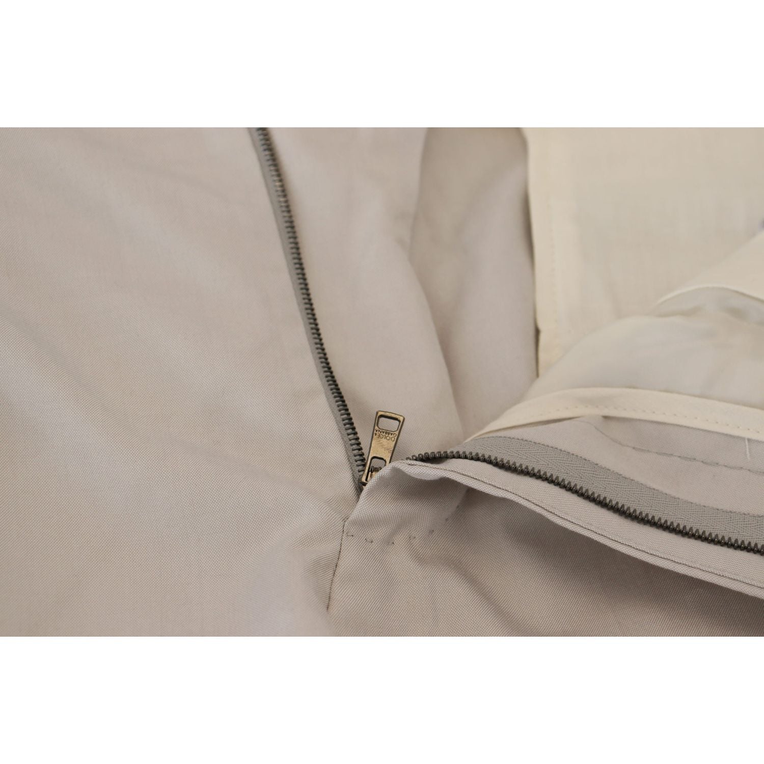 Dolce & Gabbana Off White Silk Mid Waist Chino Pants