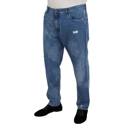 Dolce & Gabbana Blue Washed Cotton Casual Denim Jeans