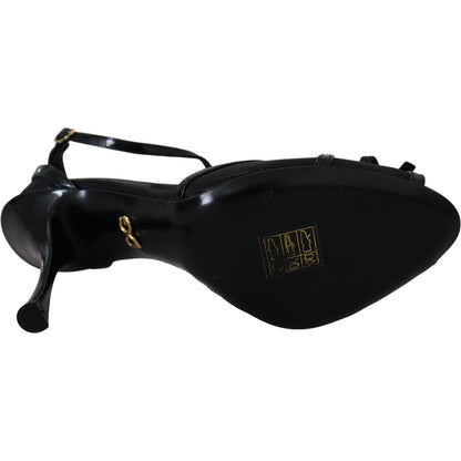 Dolce & Gabbana Black Stiletto High Heels Sandals Shoes