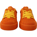 Dolce & Gabbana Orange Leather P.j. Tucker Sneakers Shoes LA10042 - 37