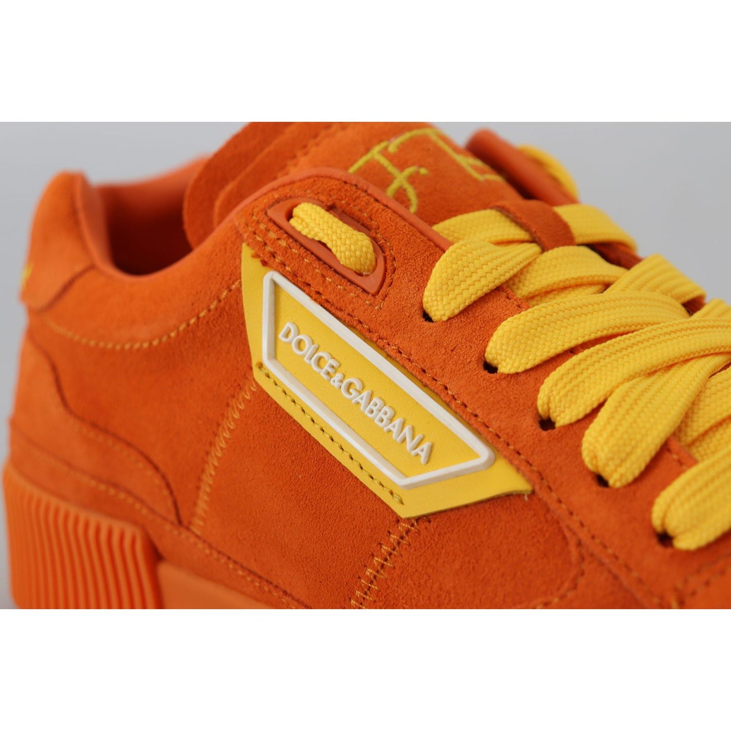 Dolce & Gabbana Orange Leather P.j. Tucker Sneakers Shoes LA10042 - 37