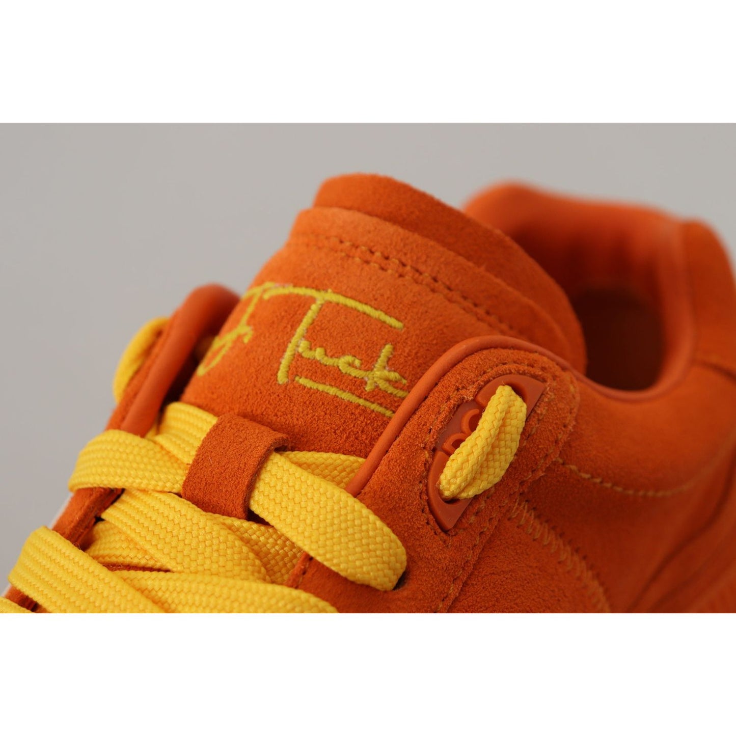 Dolce & Gabbana Orange Leather P.j. Tucker Sneakers Shoes LA10042 - 37