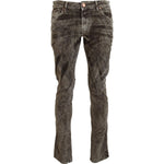Acht Elegant Grey Corduroy Pants with Modern Twist Acht Dark Slate Gray