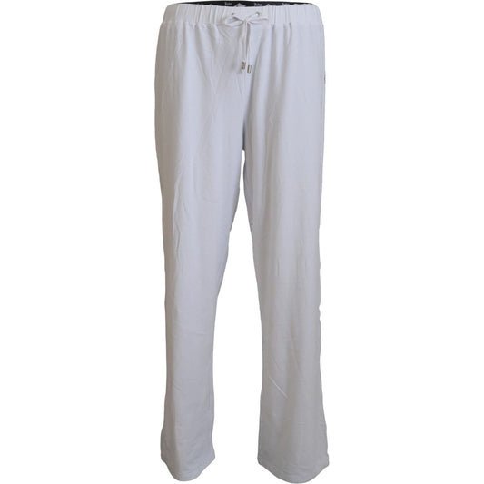 John Galliano White Cotton Logo Loose Men Pants