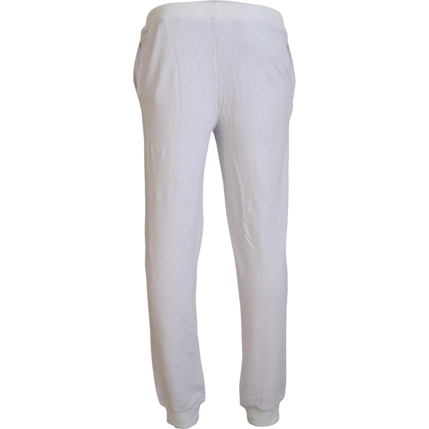 John Galliano White Cotton Logo Mens Jogger Pants