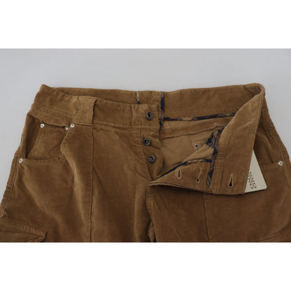 Ermanno Scervino Brown Cotton Corduroy Cargo Pants