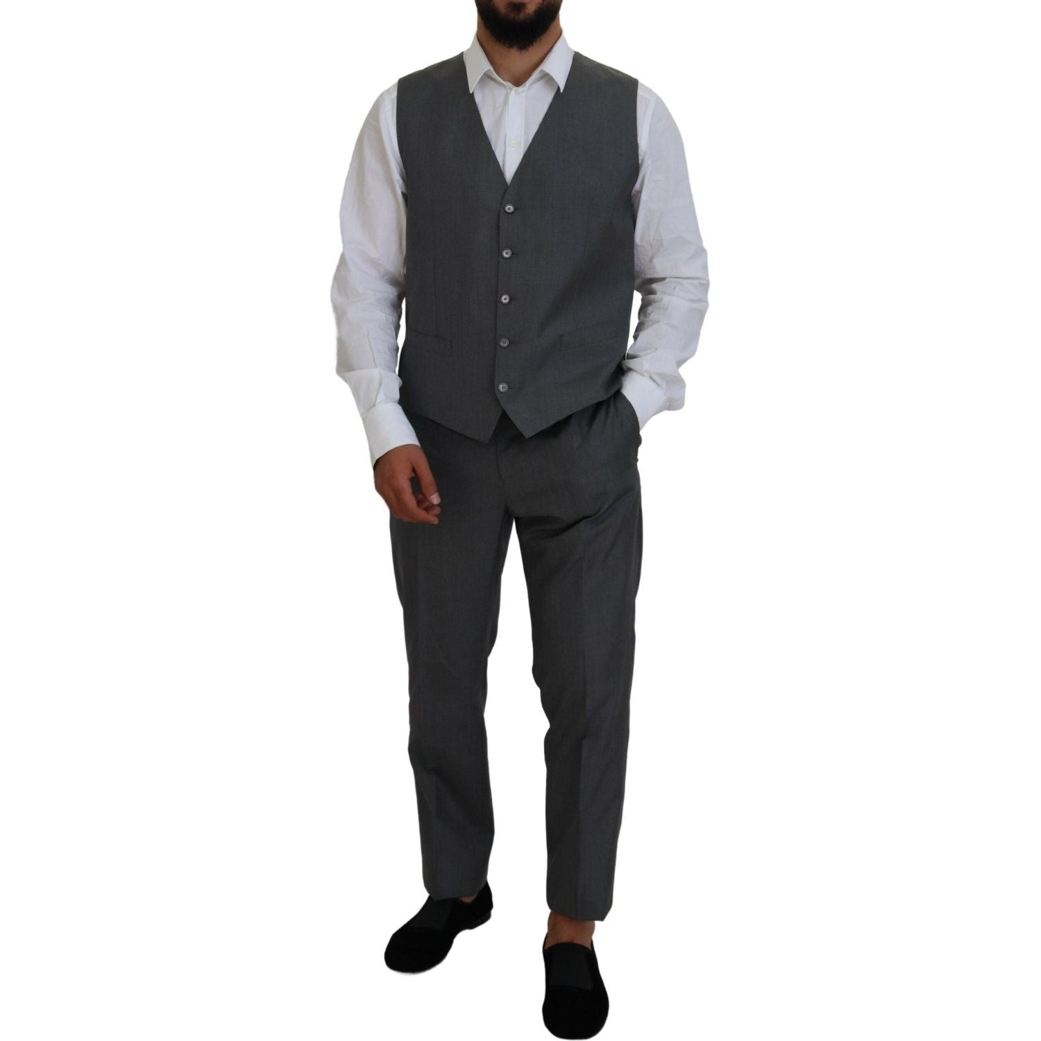 Dolce & Gabbana Gray MARTINI 3 Piece Slim Fit Suit