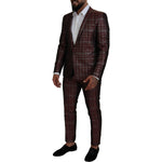 Dolce & Gabbana Bordeaux Silver GOLD Slim Fit Suit KOS2170- 50