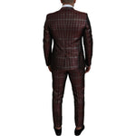 Dolce & Gabbana Bordeaux Silver GOLD Slim Fit Suit KOS2170- 50