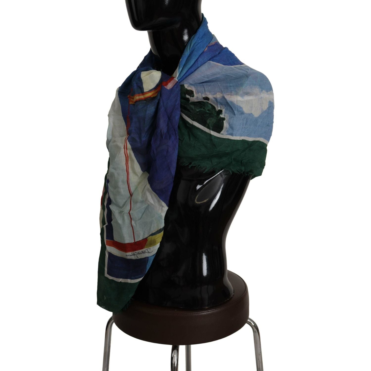 Dolce & Gabbana Multicolor Sorrento DG Shawl Fringe Scarf