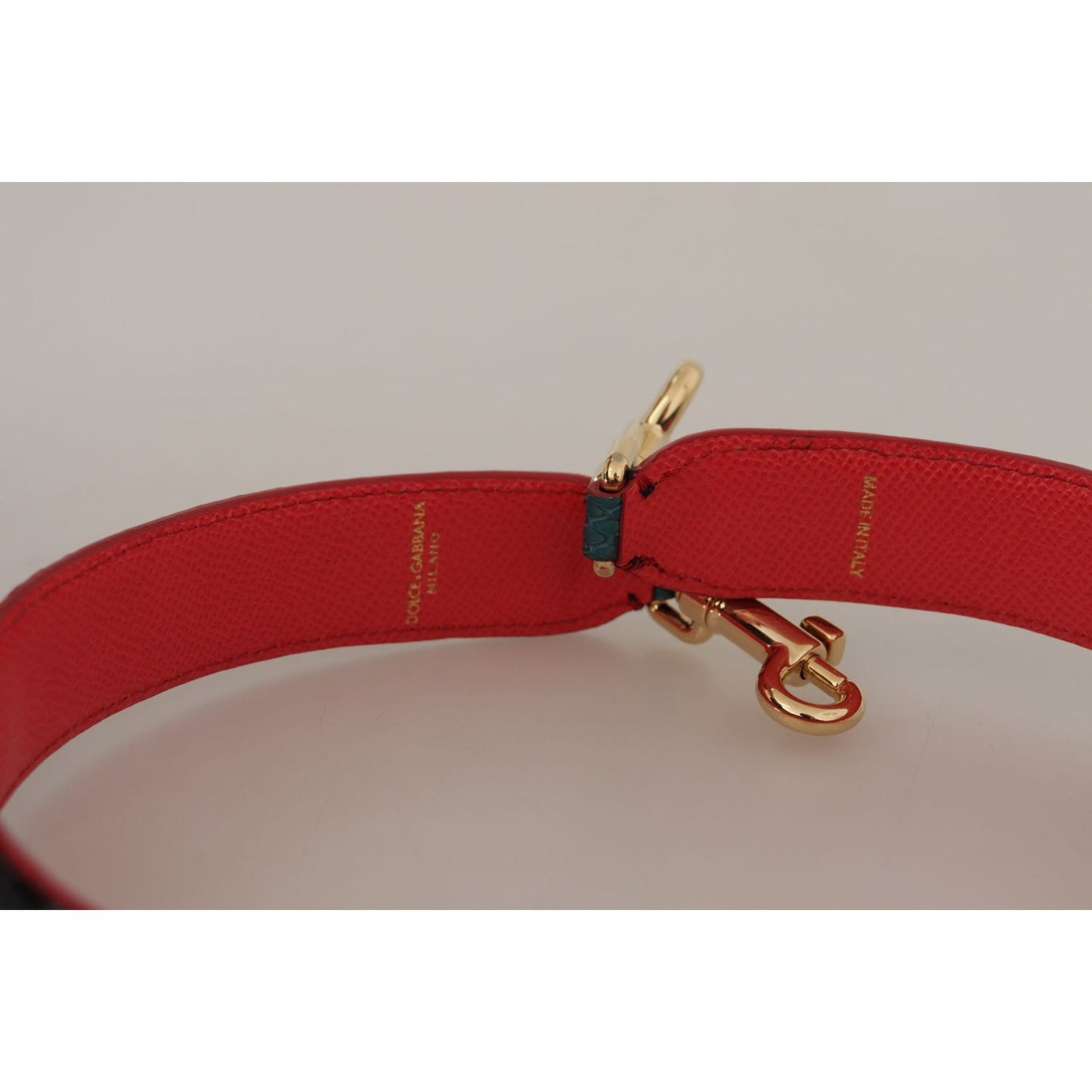 Dolce & Gabbana Green Crystals Leather Bag Shoulder Strap