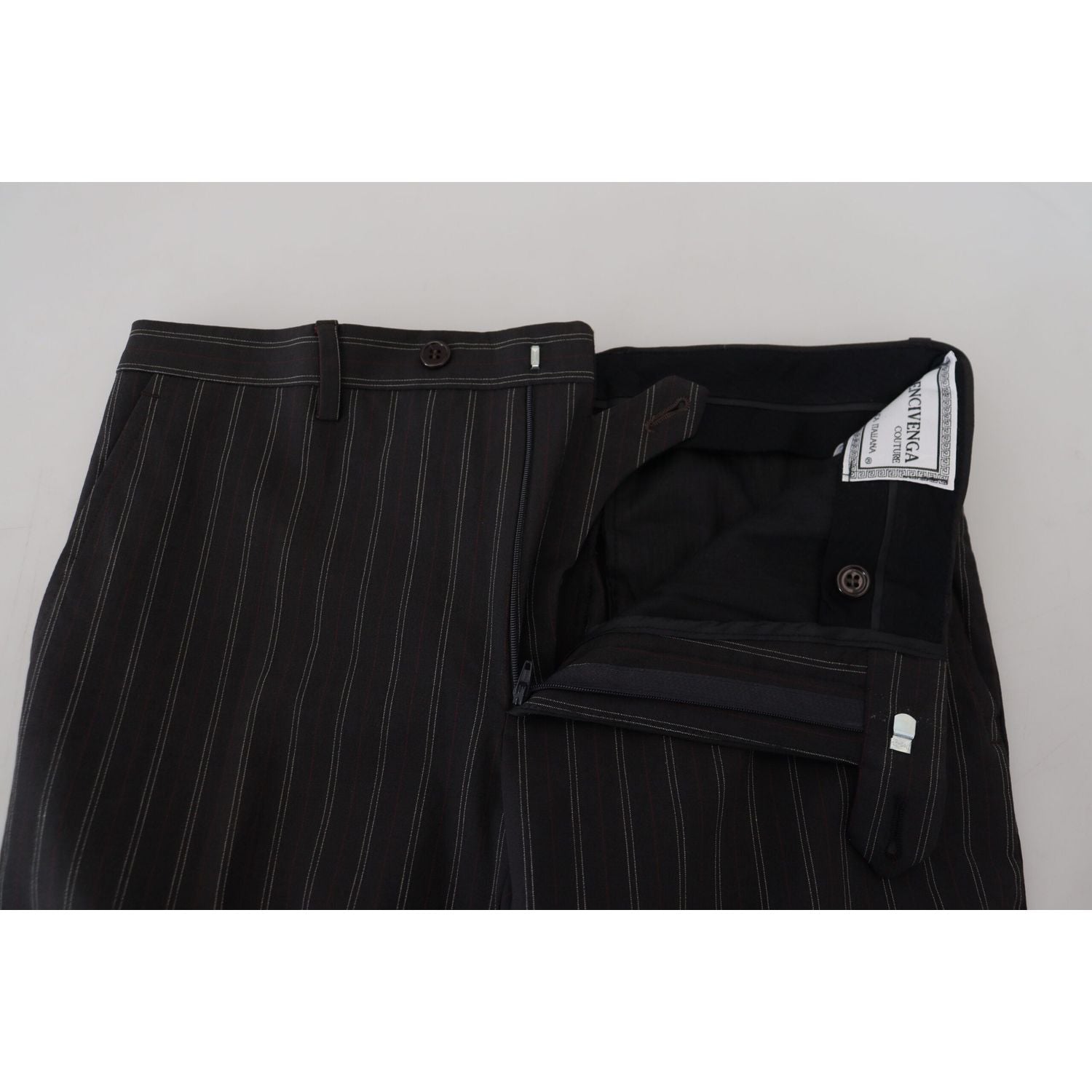 BENCIVENGA Black Stripes Viscose Dress Pants