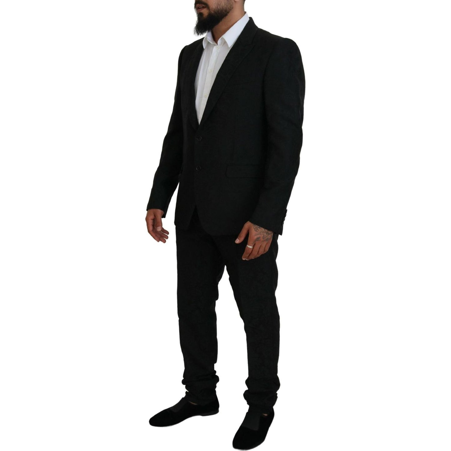 Dolce & Gabbana Black Single Breasted 2 Piece MARTINI Suit