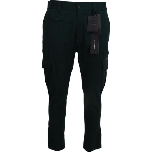 Dolce & Gabbana Green Cargo Cotton Stretch Jeans Pant