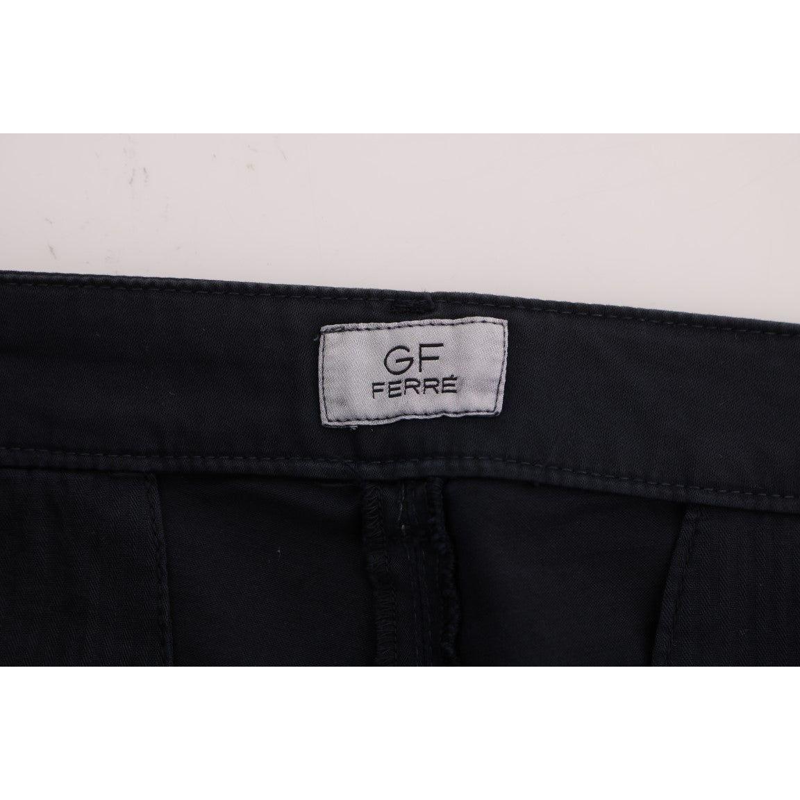 GF Ferre Blue Cotton Stretch Chinos Pants
