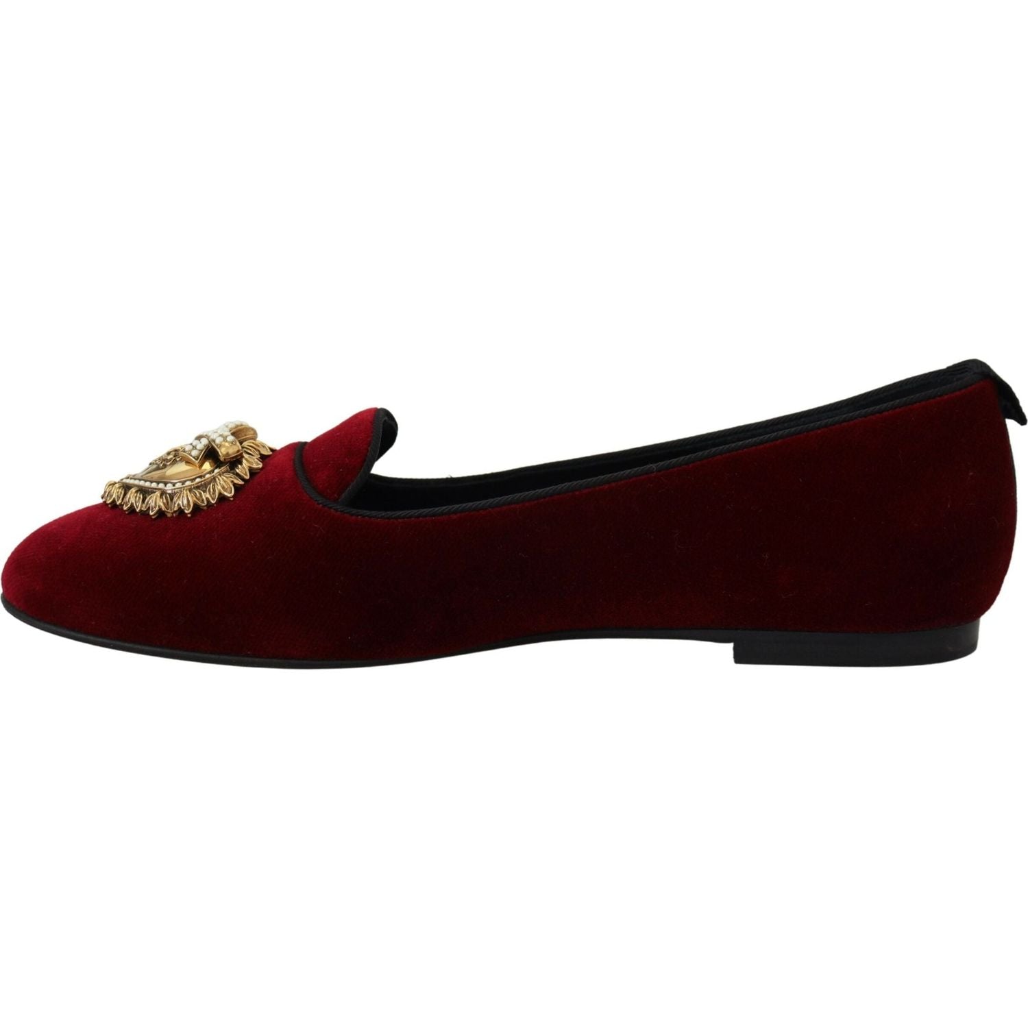 Dolce & Gabbana Bordeaux Velvet Slip-On Loafers Flats Shoes