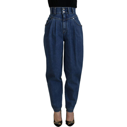 Dolce & Gabbana Blue High Waist Denim Cotton Stretch Jeans