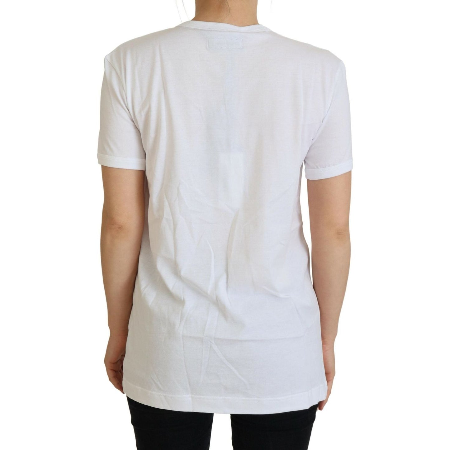 Dolce & Gabbana White #dgfamily Crewneck Cotton T-shirt
