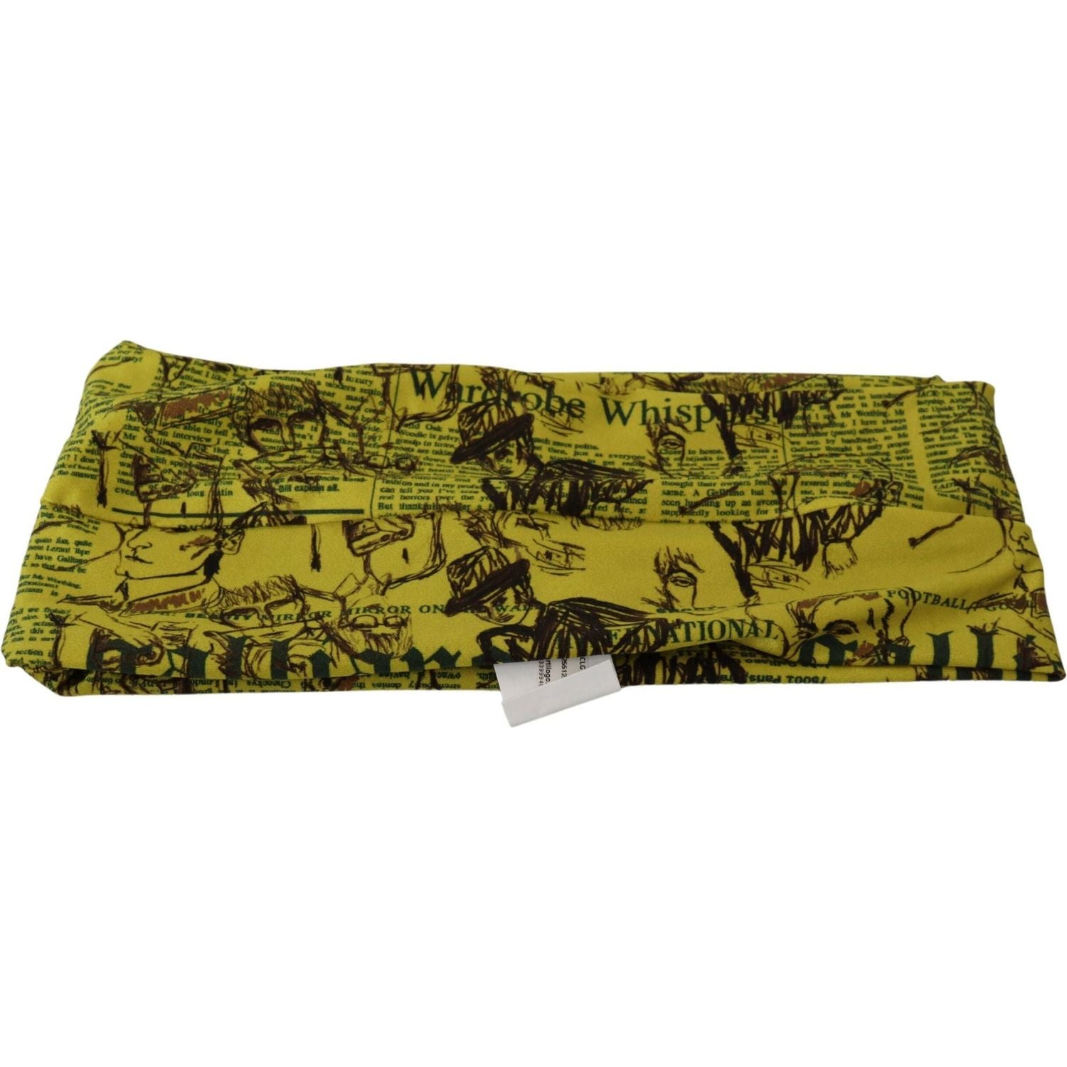 John Galliano Yellow Newspaper Print Cropped Blouse