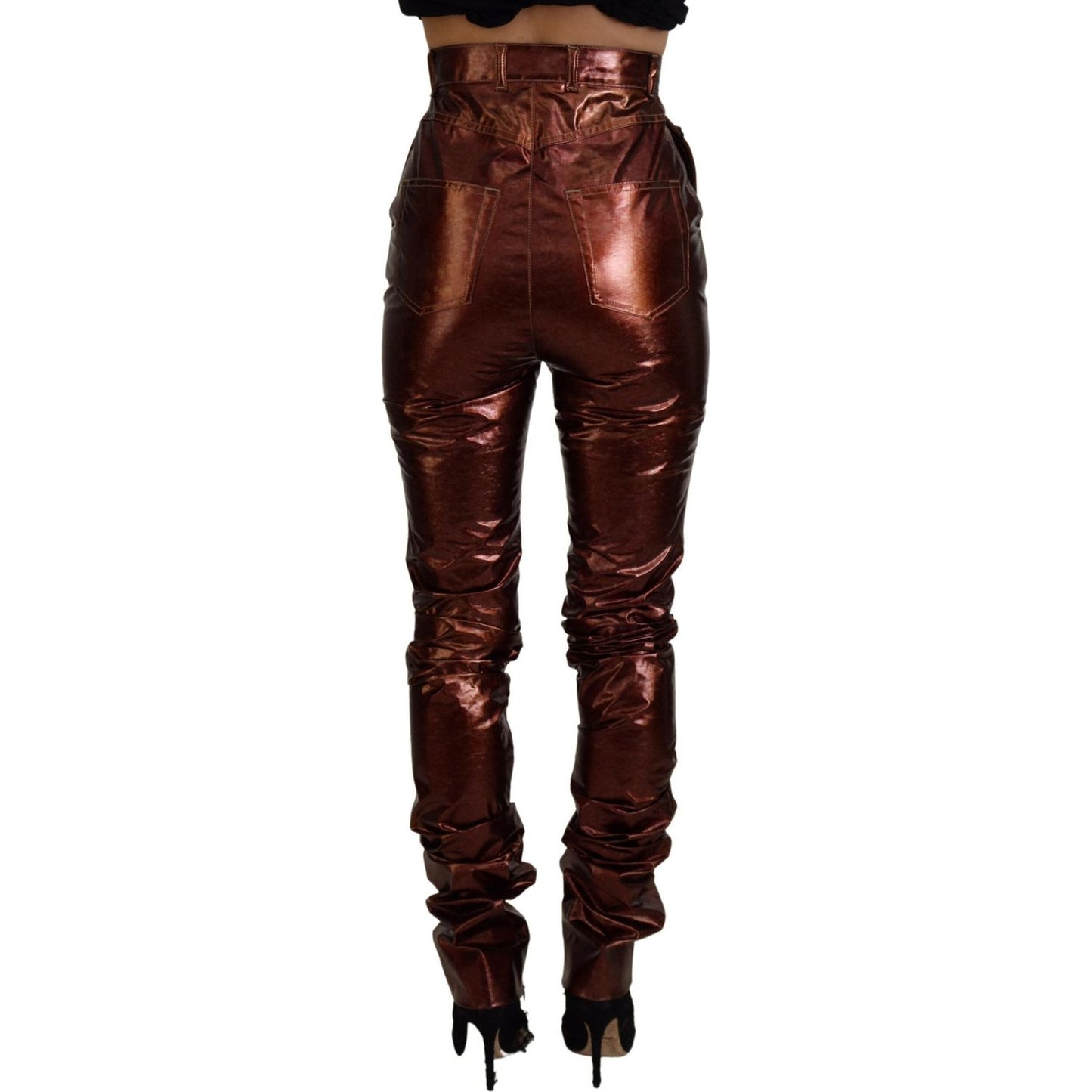Dolce & Gabbana Metallic Bronze High Waist Skinny Jeans