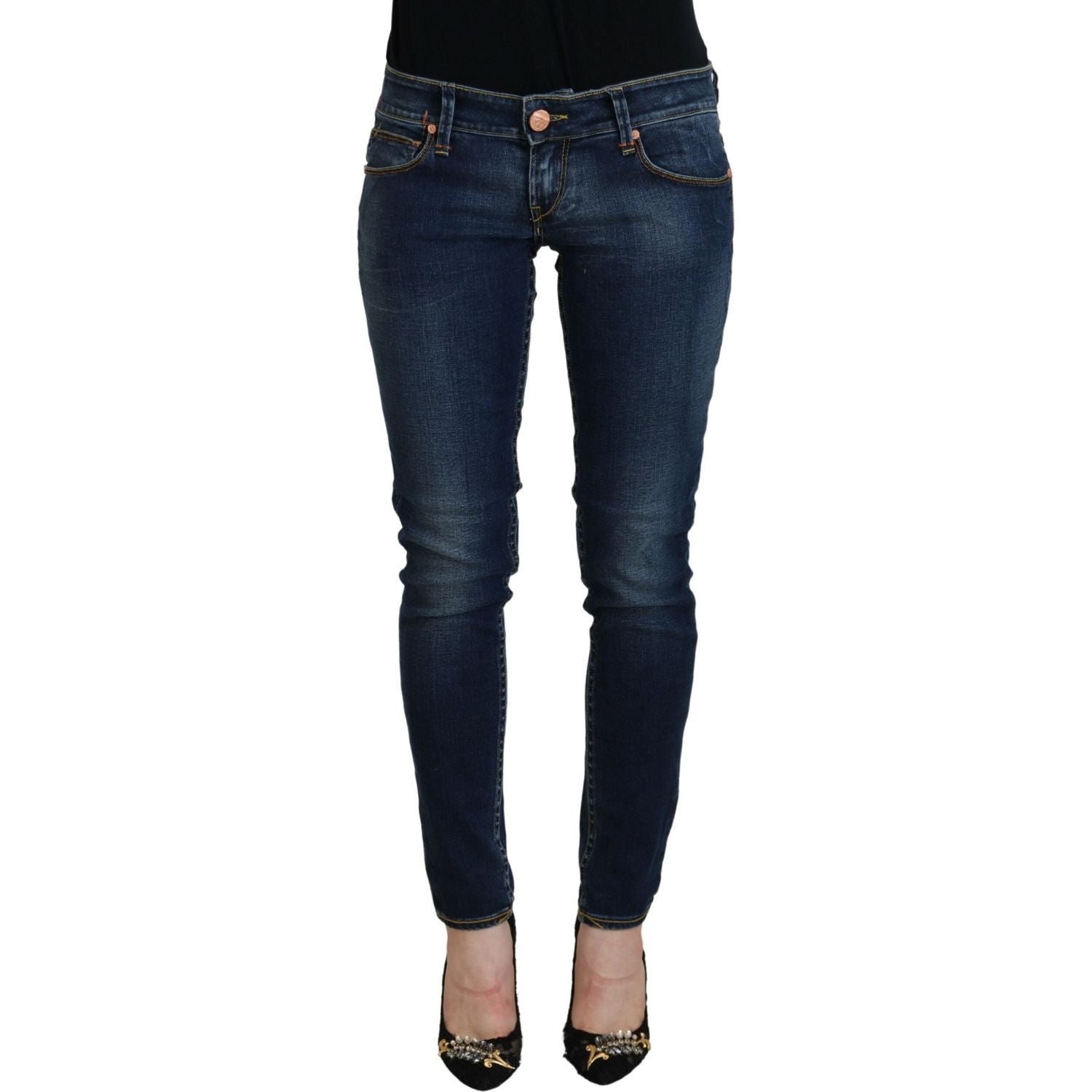 Acht Blue Cotton Low Waist Skinny Women Casual Jeans