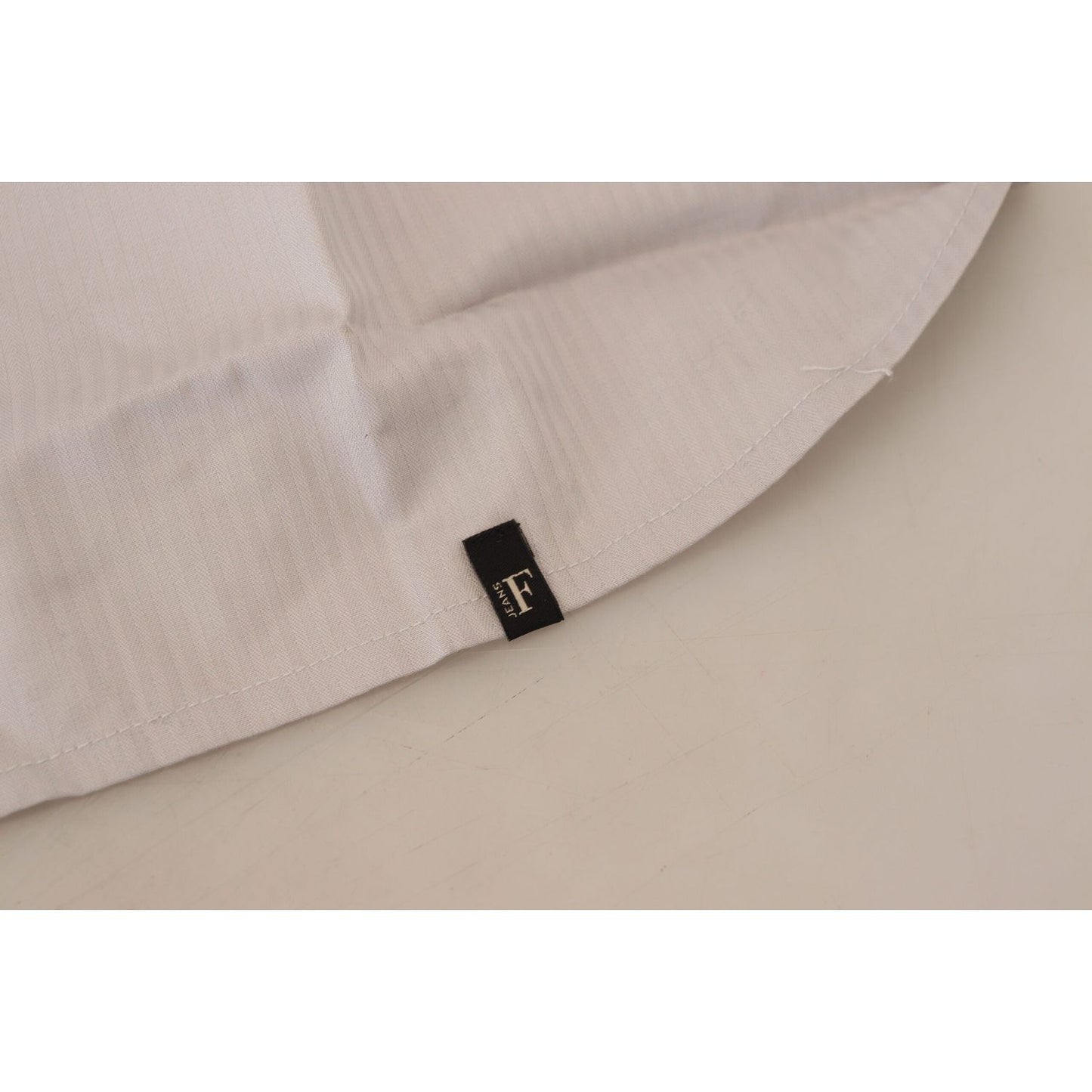 Ferre Light Gray Stripes Cotton Sleeveless Collared Top