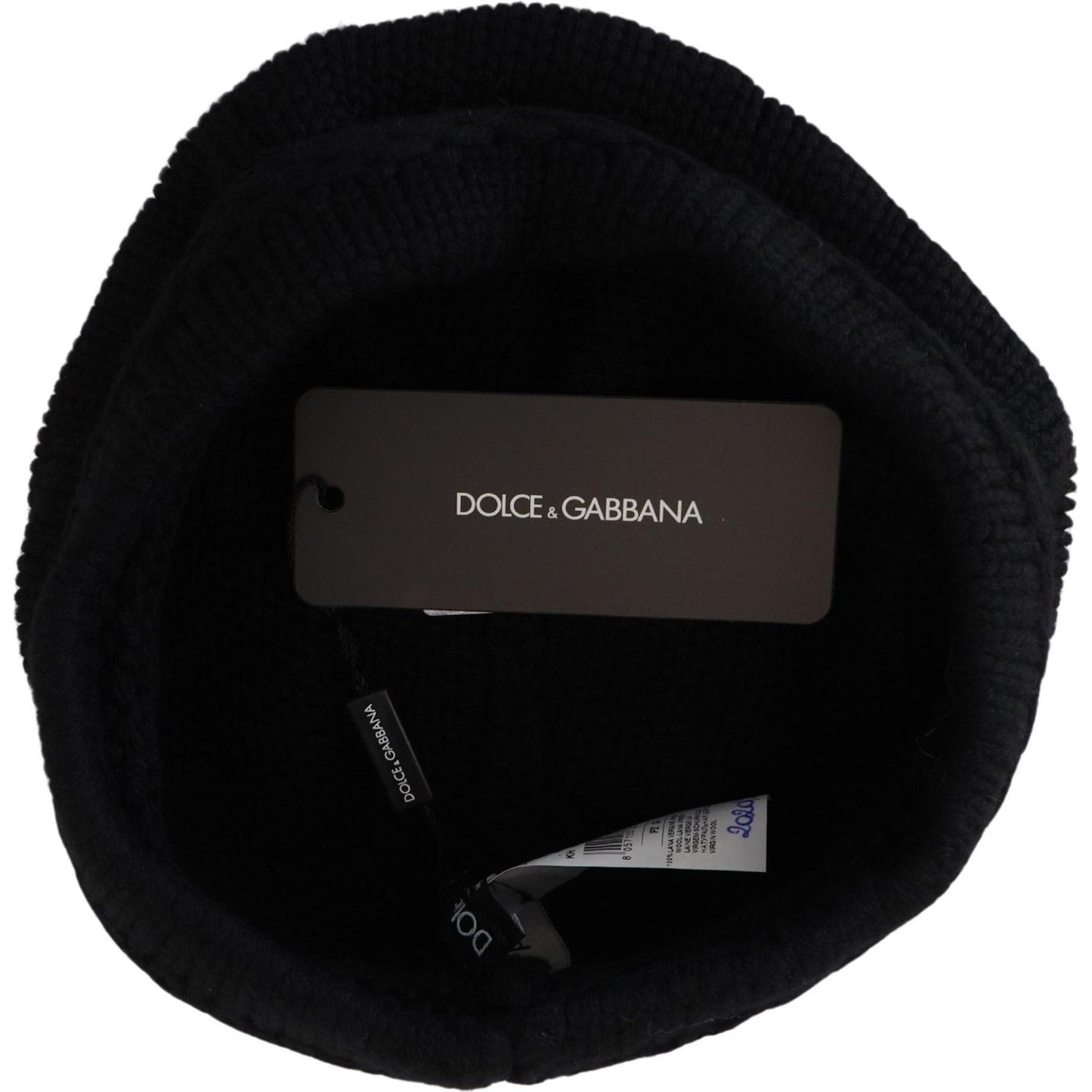Dolce & Gabbana Black Virgin Wool Women Winter Beanie Cap Hat