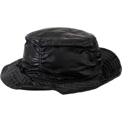 Dolce & Gabbana Black Quilted Faux Leather Women Bucket Cap Hat