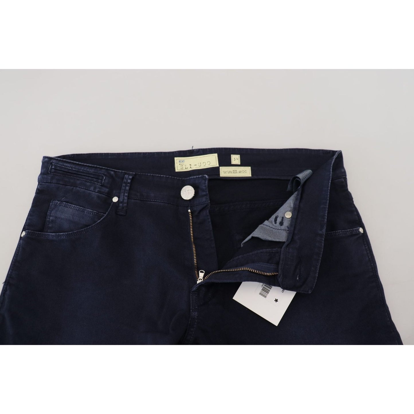 Acht Blue Cotton Tapered Slim Fit Men Casual Denim Jeans