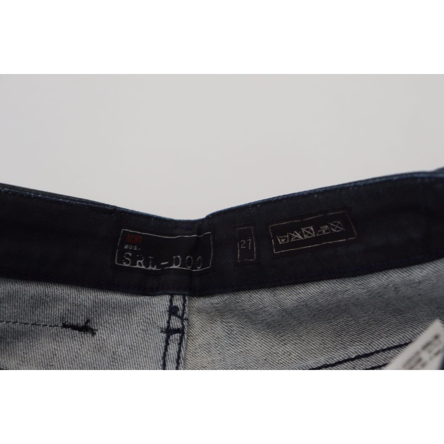 Acht Blue Washed Low Waist Slim Fit Cotton Denim Jeans