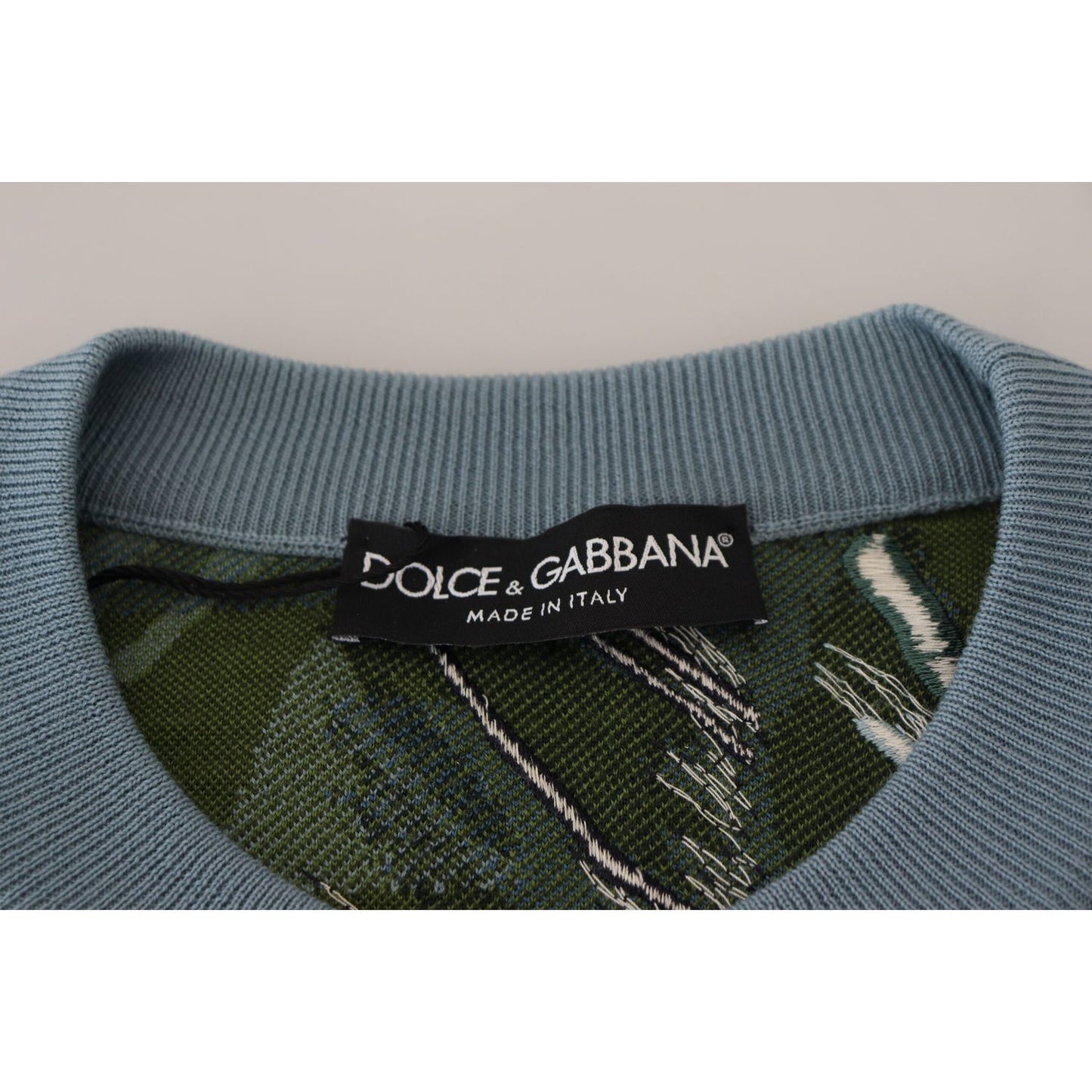 Dolce & Gabbana Multicolor Jungle Wool Pullover Logo Sweater