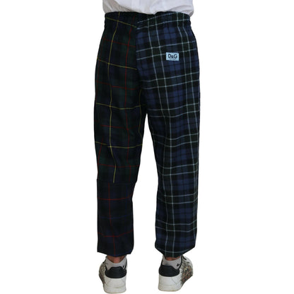 Dolce & Gabbana Multicolor Checkered Wool Men Jogger Pants