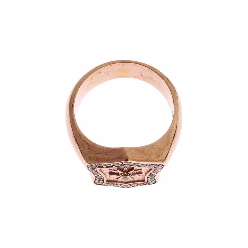 Nialaya Pink Gold 925 Silver Authentic Clear Ring