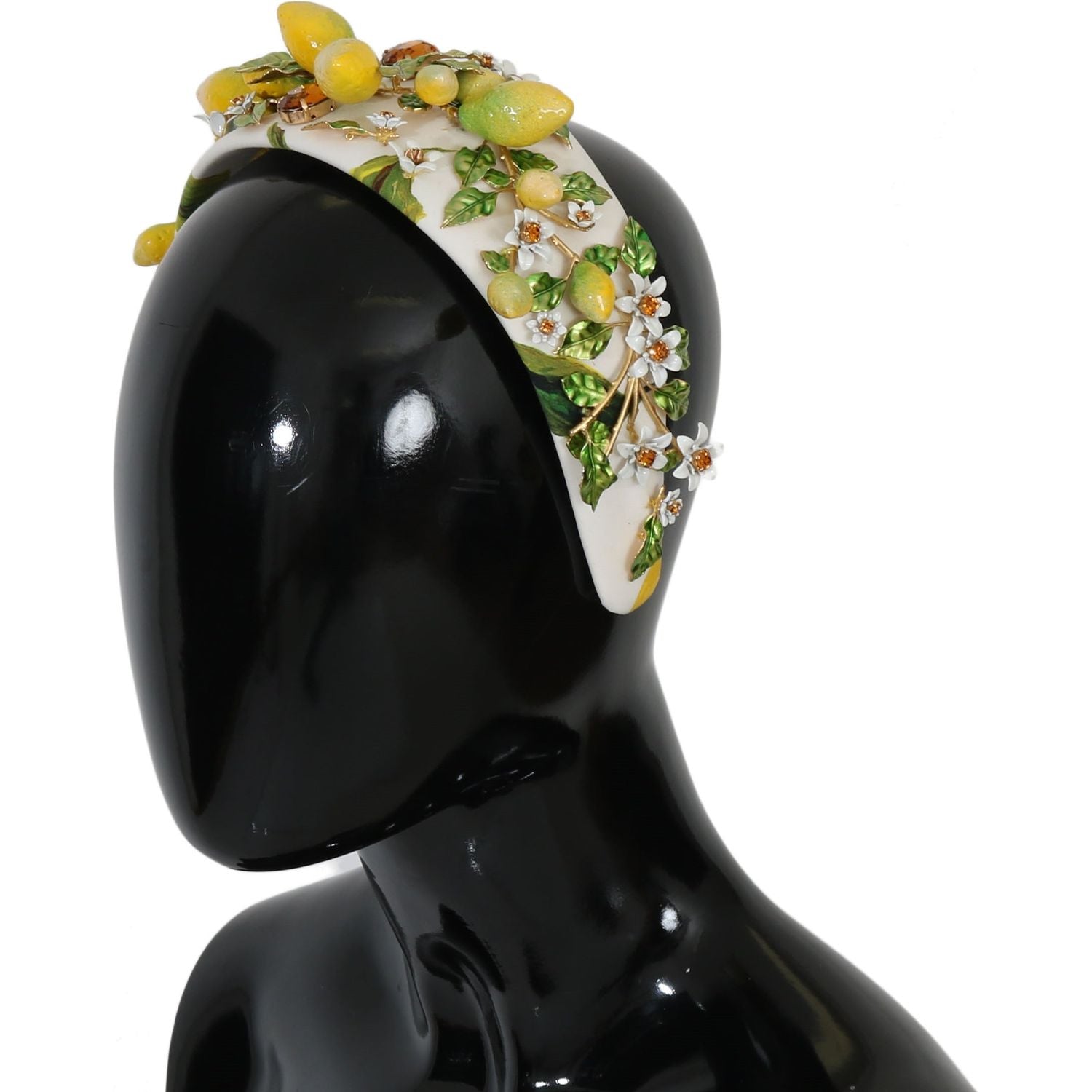 Dolce & Gabbana Yellow Lemons Sicily Crystal Diadem Tiara Headband
