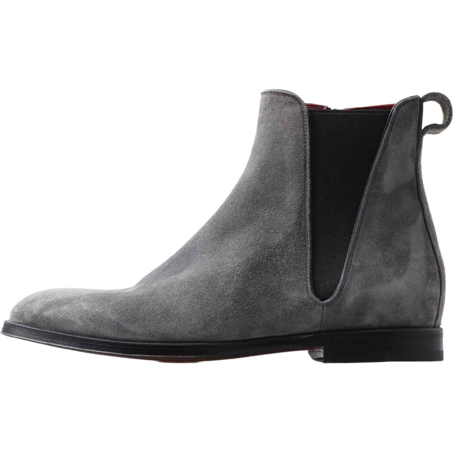 Dolce & Gabbana Gray Leather Men Ankle Boots Shoes