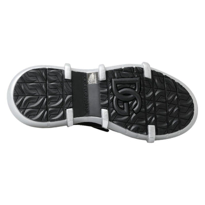 Dolce & Gabbana Black Nylon Galileo High Top Sneakers Shoes