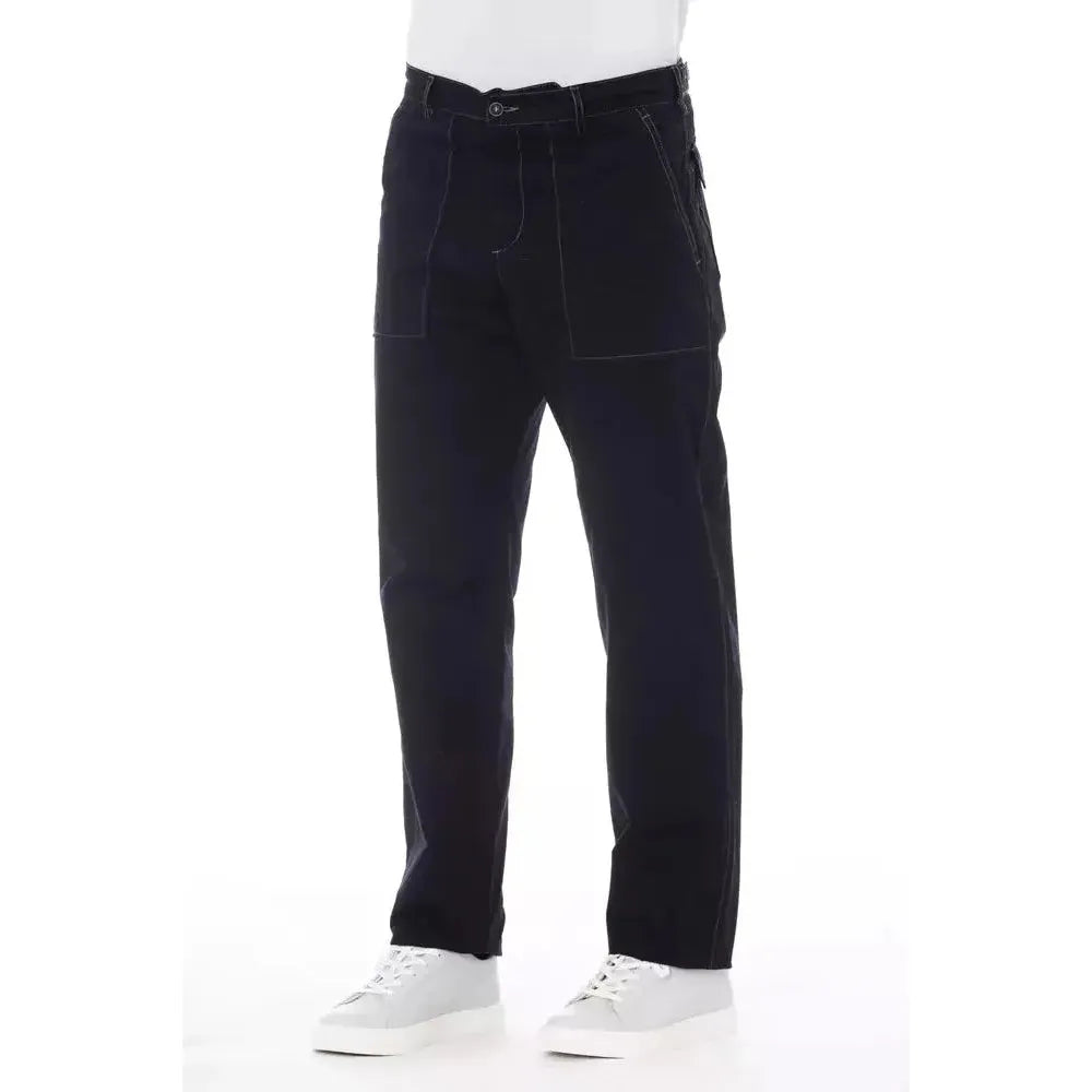 Alpha Studio Blue Cotton Pant