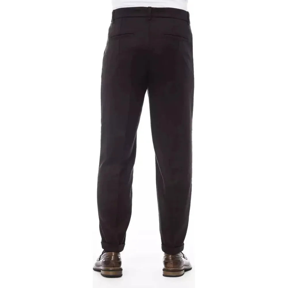 Alpha Studio Brown Wool Pant