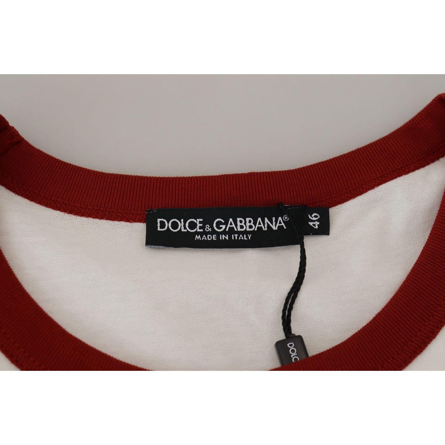 Dolce & Gabbana Cotton White Logo Print Crewneck T-shirt