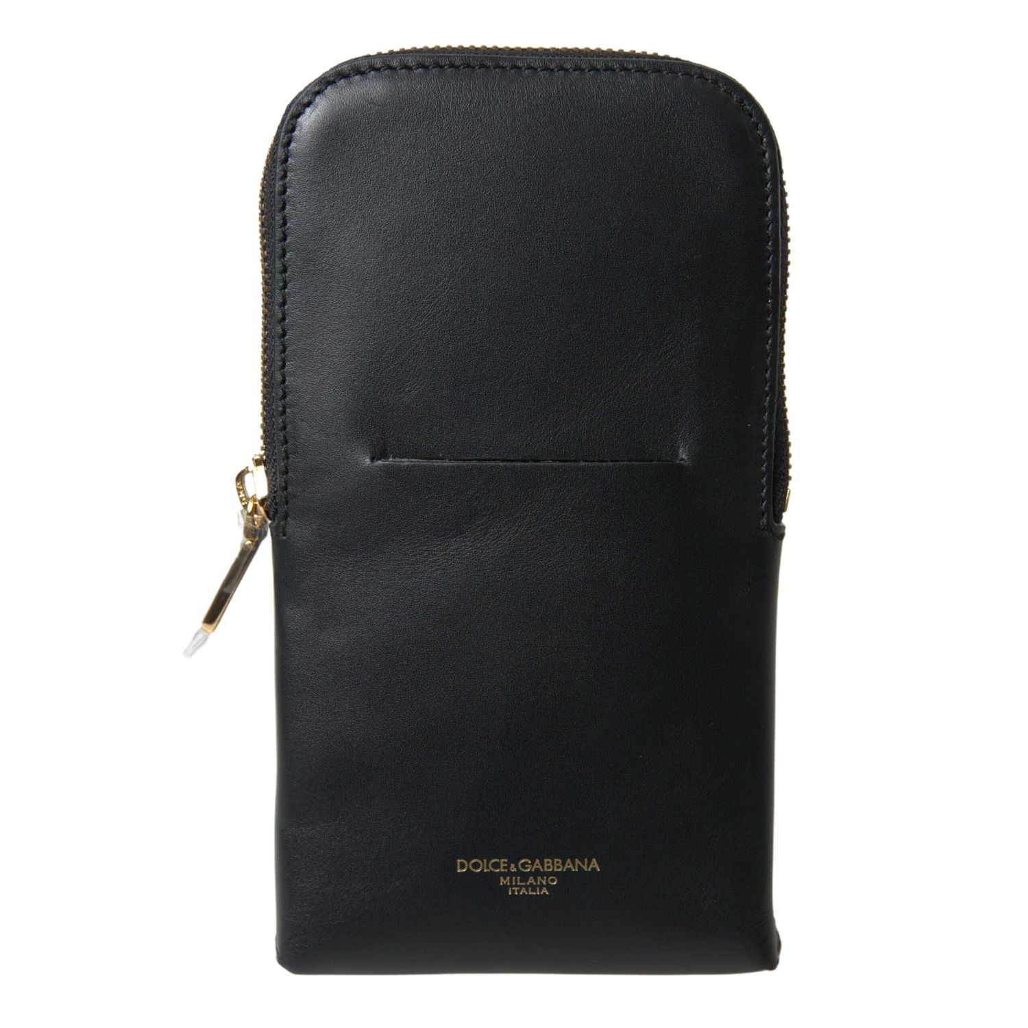 Dolce & Gabbana Black Leather Men Purse Double Belt Strap Bracelet Bag