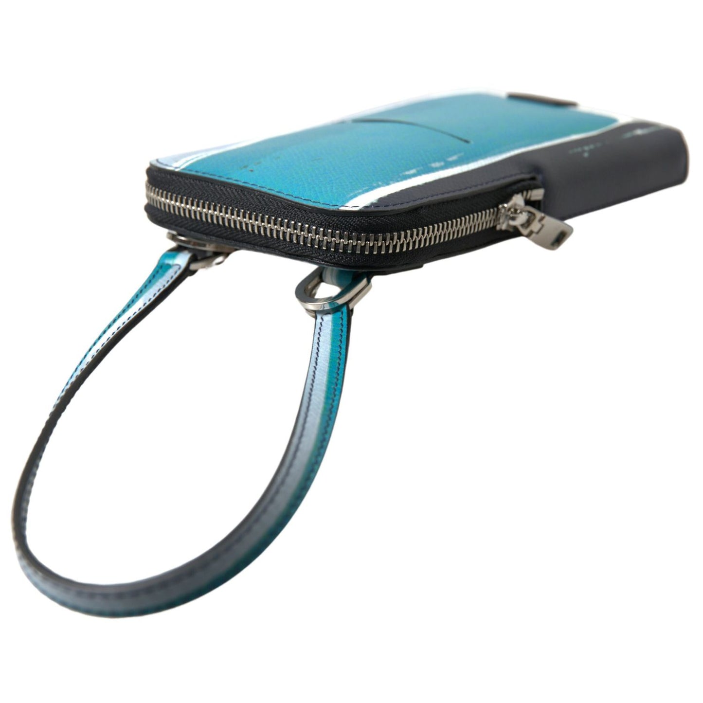 Dolce & Gabbana Blue Leather Purse Crossbody Sling Phone Bag Unisex