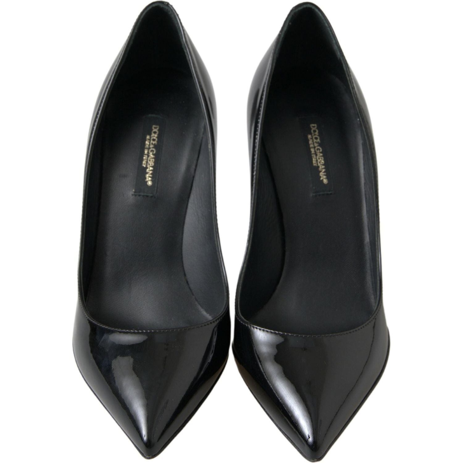 Dolce & Gabbana Black Patent Leather High Heels Pumps Shoes