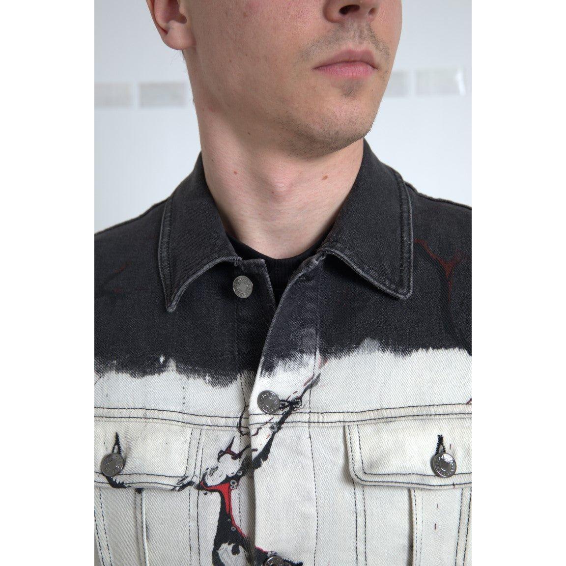 Dolce & Gabbana Multicolor Cotton Collared Denim Jacket