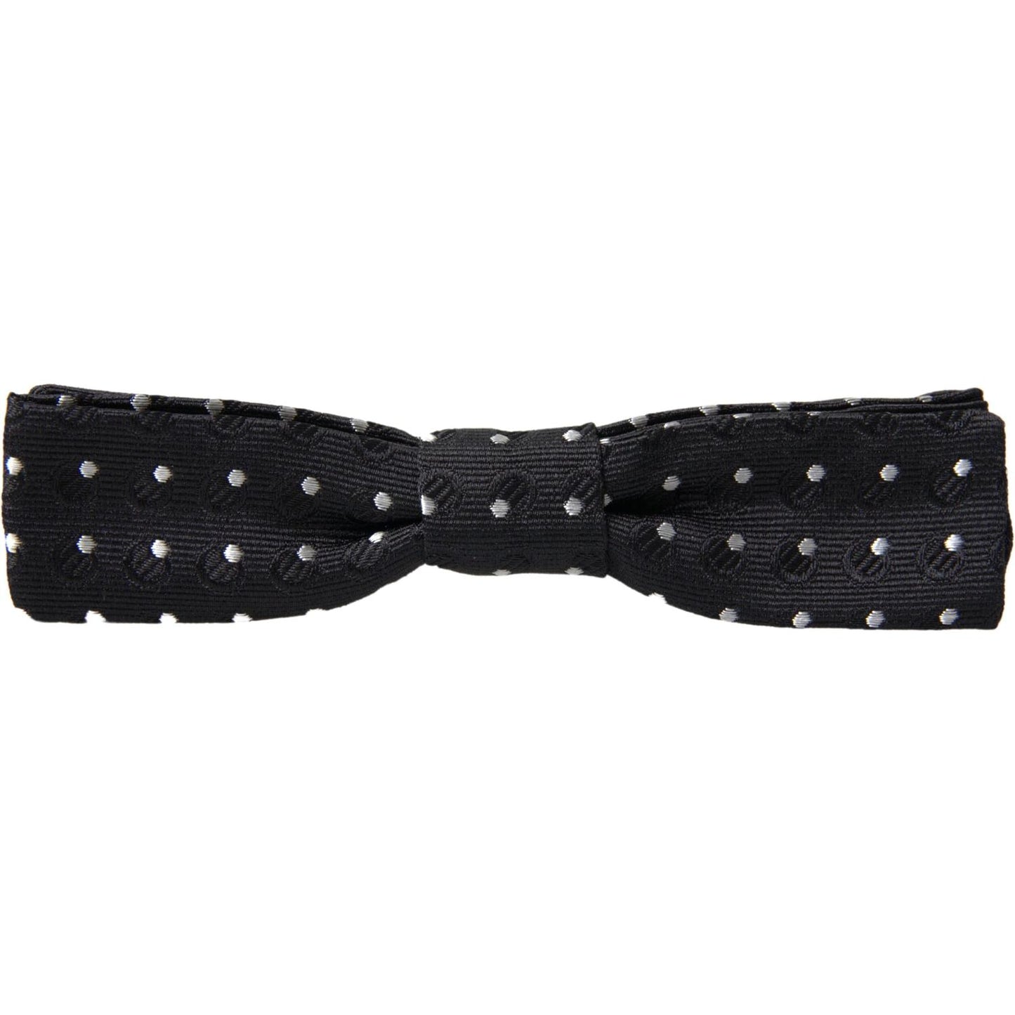Dolce & Gabbana Black Polka Dot Silk Adjustable Men Neck Papillon Bow Tie