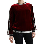 Dolce & Gabbana Bordeaux Velvet Crew Neck Pullover Sweater TSH84213-36