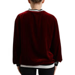 Dolce & Gabbana Bordeaux Velvet Crew Neck Pullover Sweater TSH84213-36