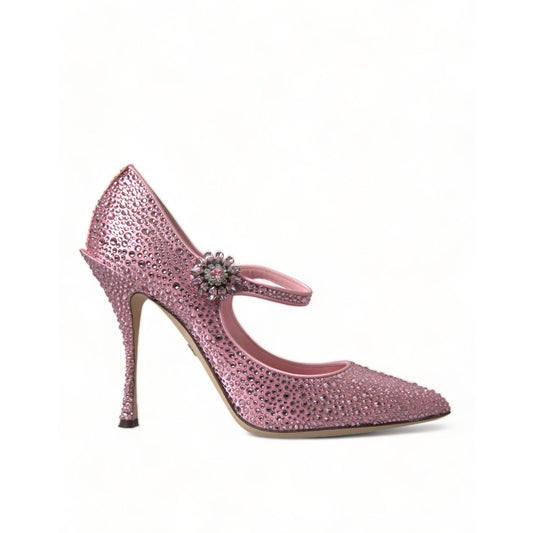 Dolce & Gabbana Pink Strass Crystal Heels Pumps Shoes